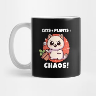 Cats Plus Plants Equals Chaos Mug